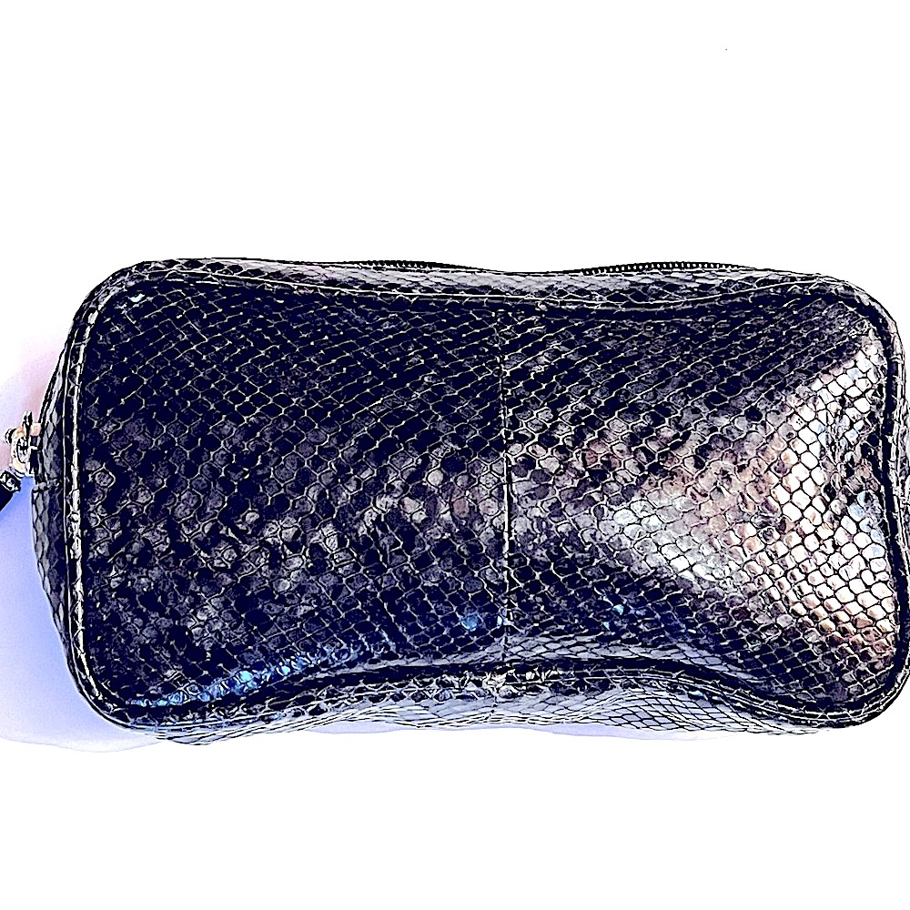 Vicenza Snakeskin Zip Around Make-Up Cosmetic Bag